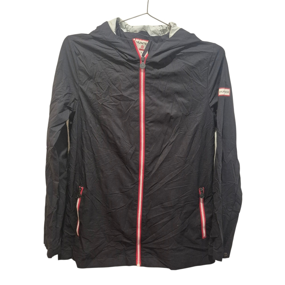 Hunter For Target Black Rain Jacket Girls Size XL Full Zip With Hood